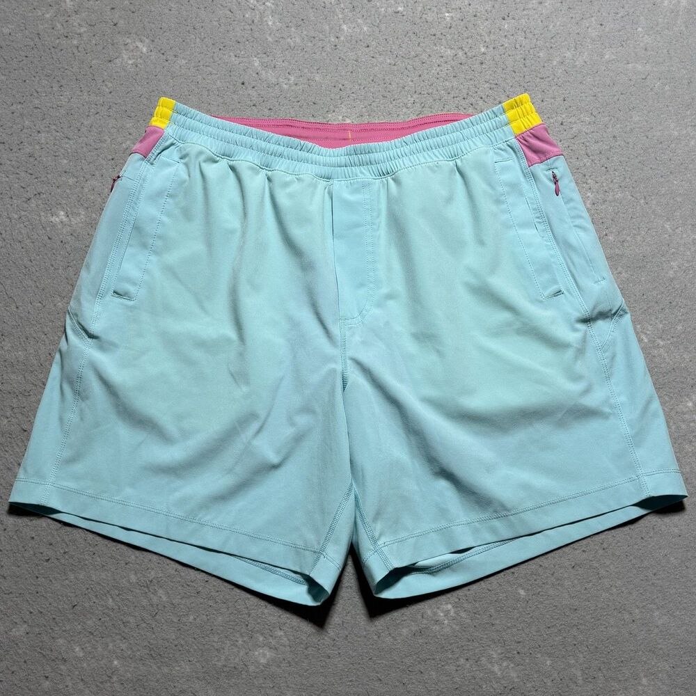 Bird Dogs Light Blue Pink Yellow Built In Liner 9" Shorts Size 2XL Long